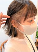 可愛い外ハネボブ/抜きっぱなしインナーカラー