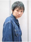 ベリーショート/マッシュショート/カーキグレー/ブリーチ