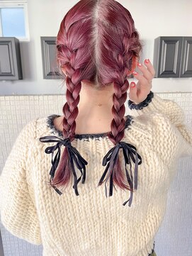 ディッセンバー 渋谷(December) ヘアアレンジ/ボルドーカラー/ブリーチなし/ダブルカラー