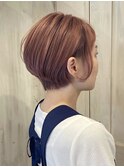 似合わせカット◎ピンクベージュ/コンパクトボブ/ダブルカラー