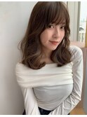 韓国風艶カラーロングレイヤー透明感暗髪大人可愛い