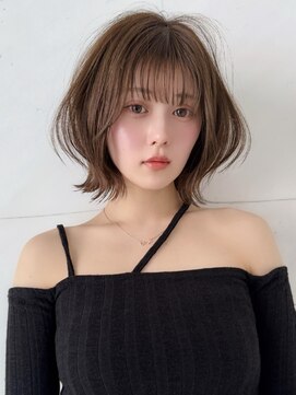 サイン 渋谷(SIGN) 20代ボブレイヤーカットグレージュブリーチ無し