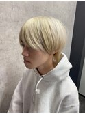 ブリーチ2回 ホワイト系カラー
