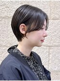 黒髪ショート　顔まわりカット　京都美容室　進詩織