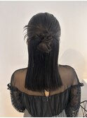 カチモリハーフアップ/ハーフアップ/結婚式/参列/お呼ばれヘア