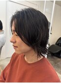 メンズカット☆ニュアンスデザイン黒髪ダウンパーマ☆ヘッドスパ
