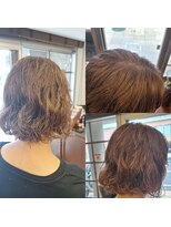 レプリュス Leplus&nbsp;ノンジアミン白髪ぼかし、癖毛ボブ