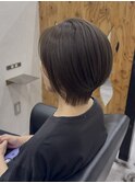 白髪ぼかし/ショートウルフ/チョコレートブラウン