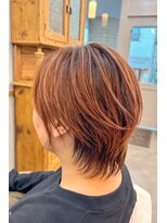 シェリー(Cherie)&nbsp;ショートウルフ×ハイライト×オレンジベージュ
