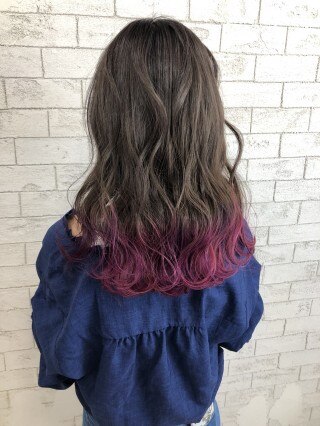 ピンクパープルカラー/裾カラー/グラデーション 錦糸町北口