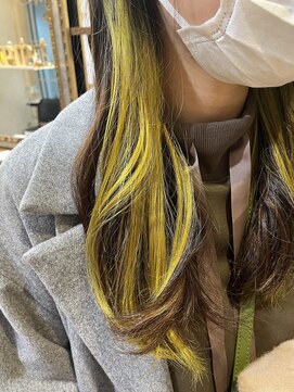 ネオリーブカップ 町田店(Neolive capu) インナーカラー * イエロー【インナーカラー/イヤリングカラー