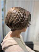 大人可愛い前髪×艶髪透明感カラーグレーベージュことりベージュ