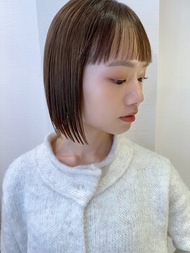 ロンドアベニール 北千住(Lond avenir) 【髪質改善】切りっぱなし　グレーベージュ　前髪パーマ