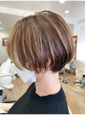 大人ショート イメチェン 似合わせカット フルバング