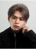 韓国ヘアカルマパーマコンマバングセンターパート黒髪ウルフ