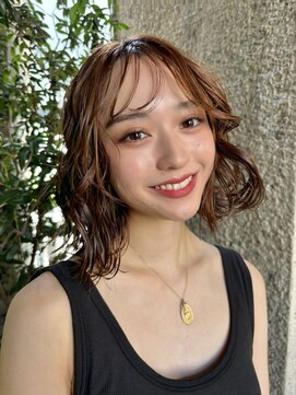 メゾンアクア 表参道(Maison ACQUA) ＋ウェーブミディアム似合わせカットメルティーカラーボブパーマ