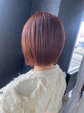 クラウン ヘア ラウンジ(CROWN hair lounge) 【クラウン】20代30代40代 切りっぱボブ×ピンクブラウン