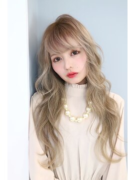 オズ 郡山桑野店(OZ) ミニウルフチェリーブラウンホワイトグレージュフェザーパーマ