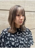 金髪ハイライトイヤリングカラーデザインカラーひし形くびれヘア