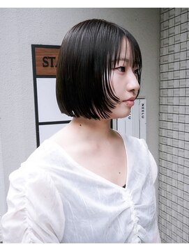 ニール シトロン 名古屋 伏見 丸の内(NEELU citron) 顔周り可愛いプツッとボブ