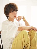 エルロンバイマフェ(AILERON by mahae) ステップボーンカット×キャラメルベージュ×ボブショート
