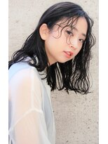 ヘアーアンドメイク シーク 吉祥寺(HAIR&MAKE SeeK)&nbsp;【seek吉祥寺】ウェーブミディアム×シアーブラック