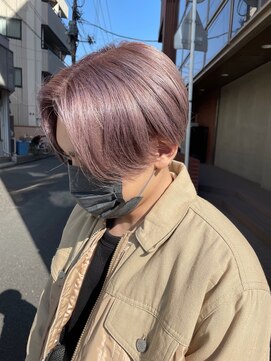 オル バイ ヘッドライト 松戸店(OLu by HEADLIGHT) ハンサムショート×くすみピンク