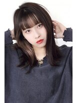 クレドガーデン 綾瀬店(CRED GARDEN) 小顔 厚めバング大人可愛いインナーカラー暗髪レイヤーボブ綾瀬h