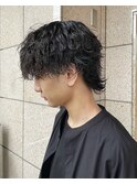 波巻きウルフ/メンズカット/波巻きパーマ/マッシュパーマ