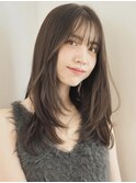 レイヤーカット/姫カットレイヤー/くびレイヤー/マロンベージュ