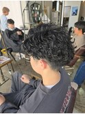 大分中央町メンズパーマカット短髪フェザースパイラル