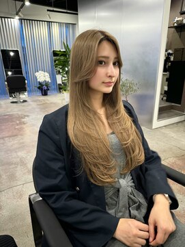 ハイフン 伊勢崎(hyphen) レイヤーカット/くすみベージュ/韓国ヘア