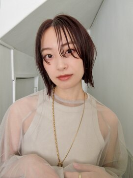 テルヴェ(Terve) 外ハネボブピンクブラウンこっくりブラウン暖色カラーボブ外ハネ