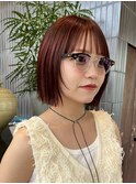 栄垢抜け丸みシルエットボブヘア