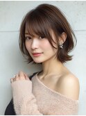 ボブレイヤー×白髪ぼかしカラー３０代４０代５０代６０代