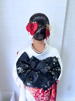 タグマル 振袖着付けヘアセット☆タイトシニヨン金箔アレンジ