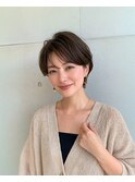 ショートボブ耳掛け上品ナチュラルショート