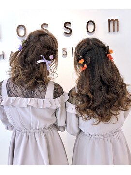ブロッサム ヘアデザイン(blossom) ハート入り編み込みハーフ