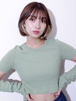 ヨファヘアー 岡本店(YOFA hair)&nbsp;大人かわいいセクションカラーボブペールベージュ1005