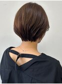 丸みショート　ダークブラウン　30代40代