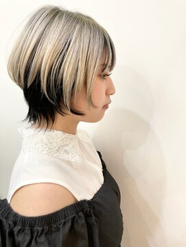 ラフ 原宿(L.a.a.g.f harajuku) ホワイトベージュ逆インナーカラー@原宿