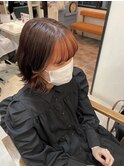 前髪インナー×オレンジカラー　REGALO #綱島