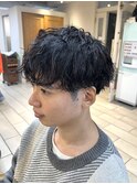 メンズパーマ　波巻きパーマ　波巻きツイスパ　横浜　横浜駅