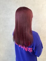 ミューバイケンジ(miu by KENJE)&nbsp;miu&橋本愛海　ワンブリーチでレッドカラー