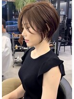ブレス ヘアデザイン(BLESS hair design)&nbsp;愛され小顔カット前髪ナチュラルショートピンクブラウン美髪