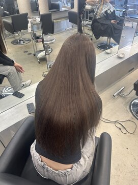 ペレ 栄店(PELE) デザインカラー/レイヤーカット/ウェットヘア/オリーブベージュ