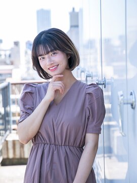 ララルーモ 渋谷公園通り店(LaLarOomo) 王道ボブスタイル×カーキベージュ