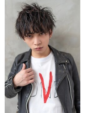 ケアリー 練馬(Carelly) ツイストパーマ七三オールバックマッシュウルフスリークショート