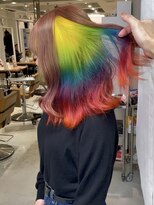 ランティ 難波駅前店(LUNTY NAMBA) レインボーインナーカラー 派手髪 ブリーチ ハイトーン