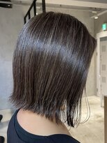 エリマ 調布(elima) 調布ダブルカラーミディアムボブベージュアッシュブラウンカラー